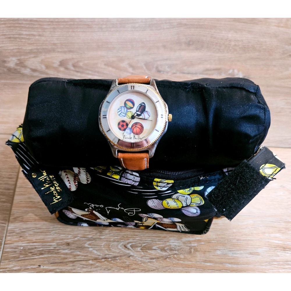 Nicole Miller Sports Watch Set SX-1054/9 Swiss‎ 100% Silk Case 90s Vintage NIB